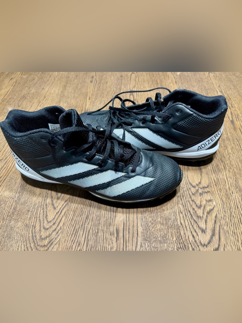 Adidas Adizero Men’s Black White Football Cleats size 13